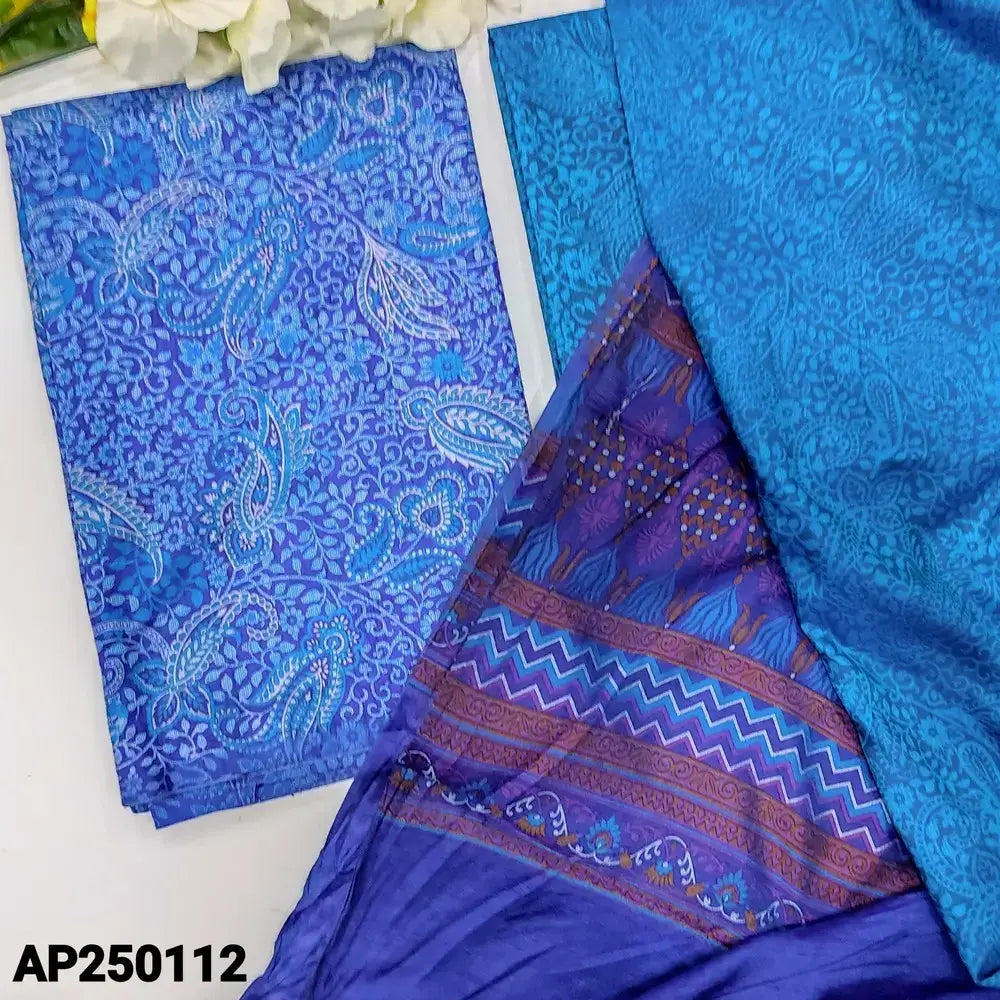Ink blue printed fancy silk salwar material ap250112-Neidhal