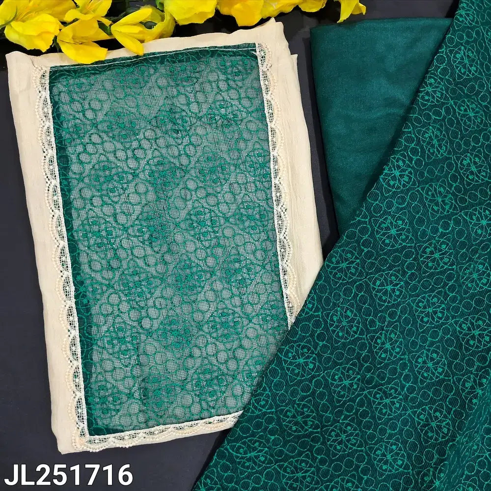 Ivory crinkled fancy silk cotton salwar material jl251716-Neidhal