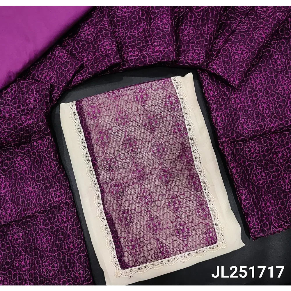 Ivory crinkled fancy silk cotton salwar material jl251717 Neidhal