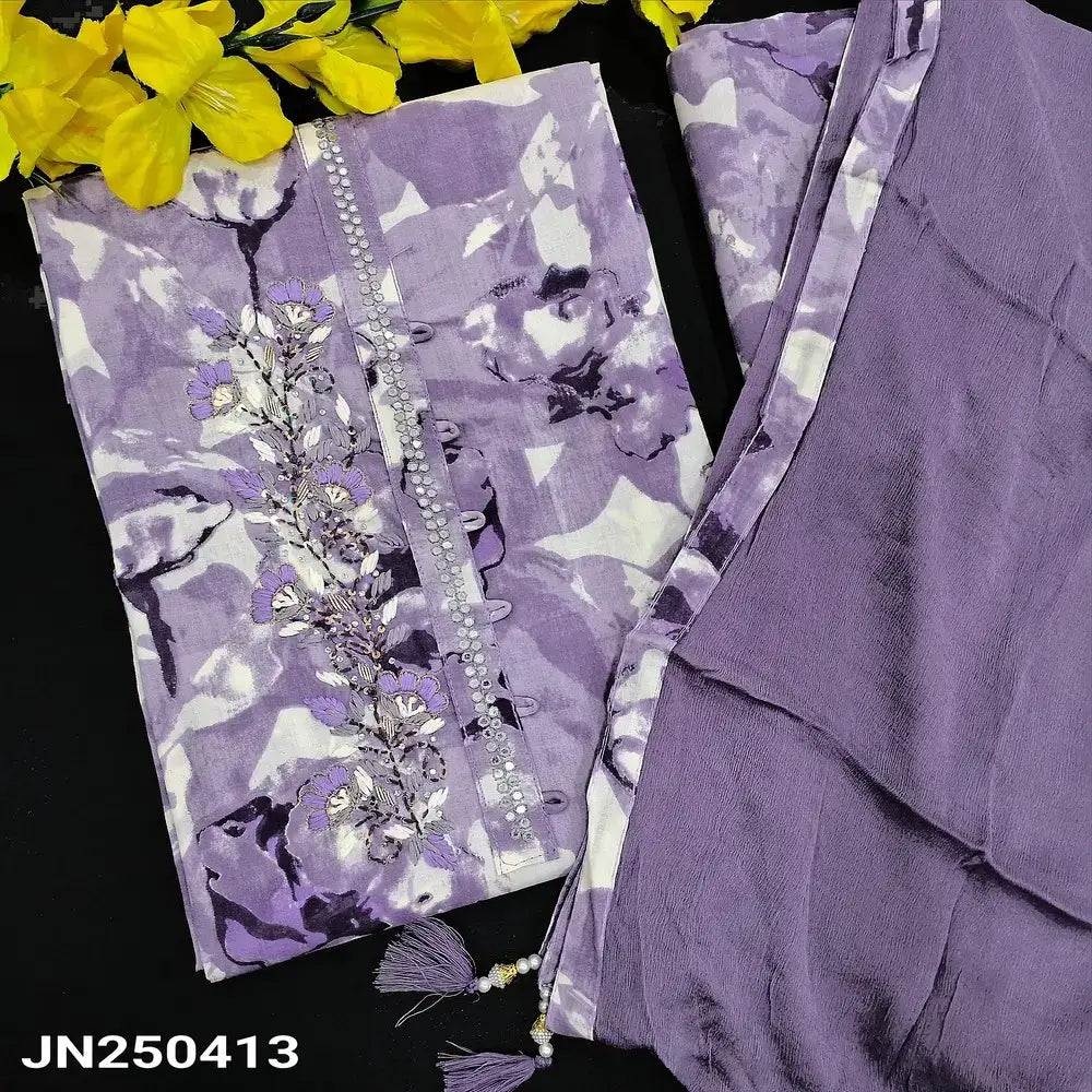 Lavender abstract printed soft cotton salwar material jn250413-Neidhal