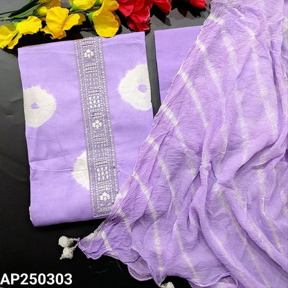 Lavender bandhini mul cotton salwar material ap250303-Neidhal