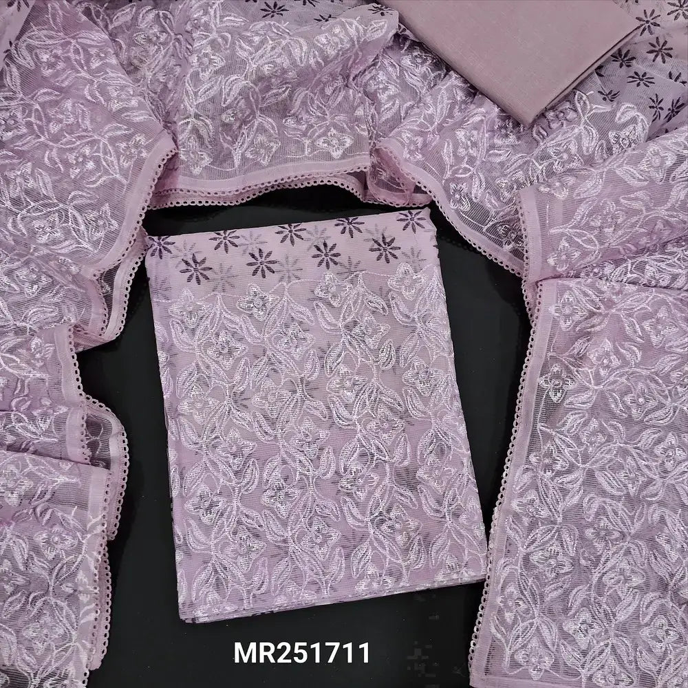 Lavender block printed fancy super net salwar material my251711-Neidhal