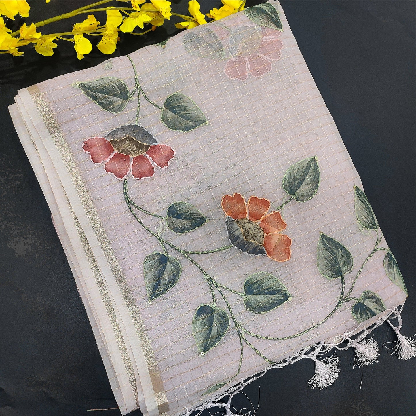 Lavender digital printed fancy organza saree ns75-Neidhal