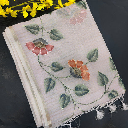 Lavender digital printed fancy organza saree ns75-Neidhal