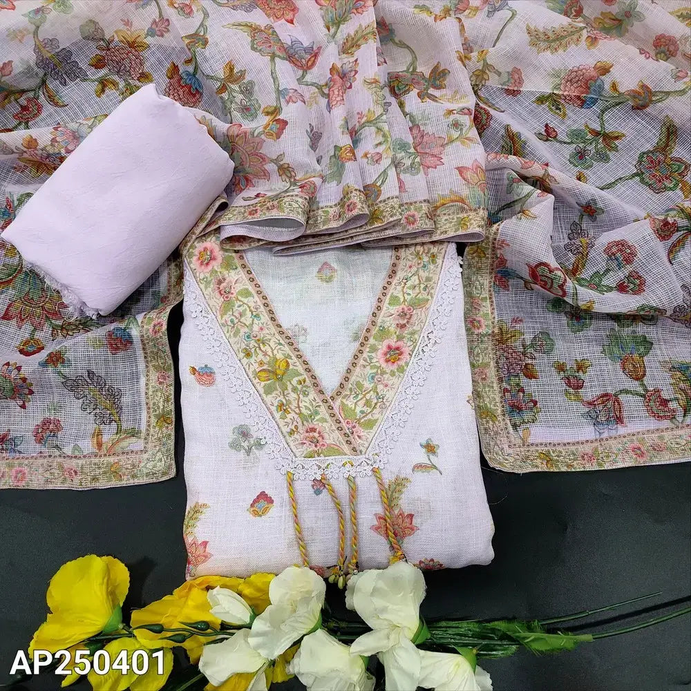 Lavender digital printed linen salwar material ap250401-Neidhal