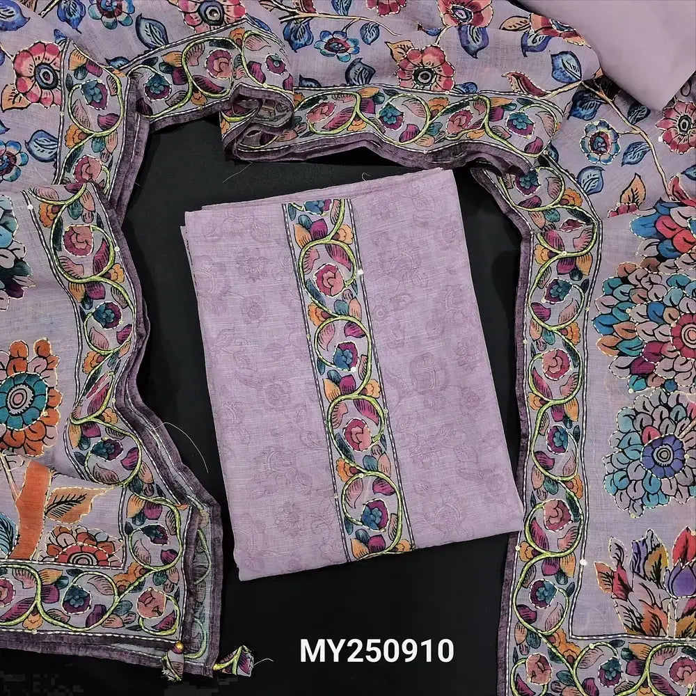 Lavender digital printed linen salwar material my250910-Neidhal
