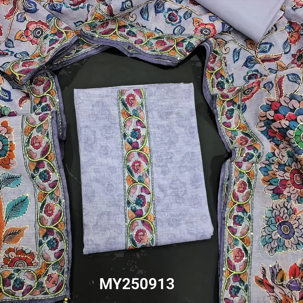 Lavender digital printed linen salwar material my250913-Neidhal