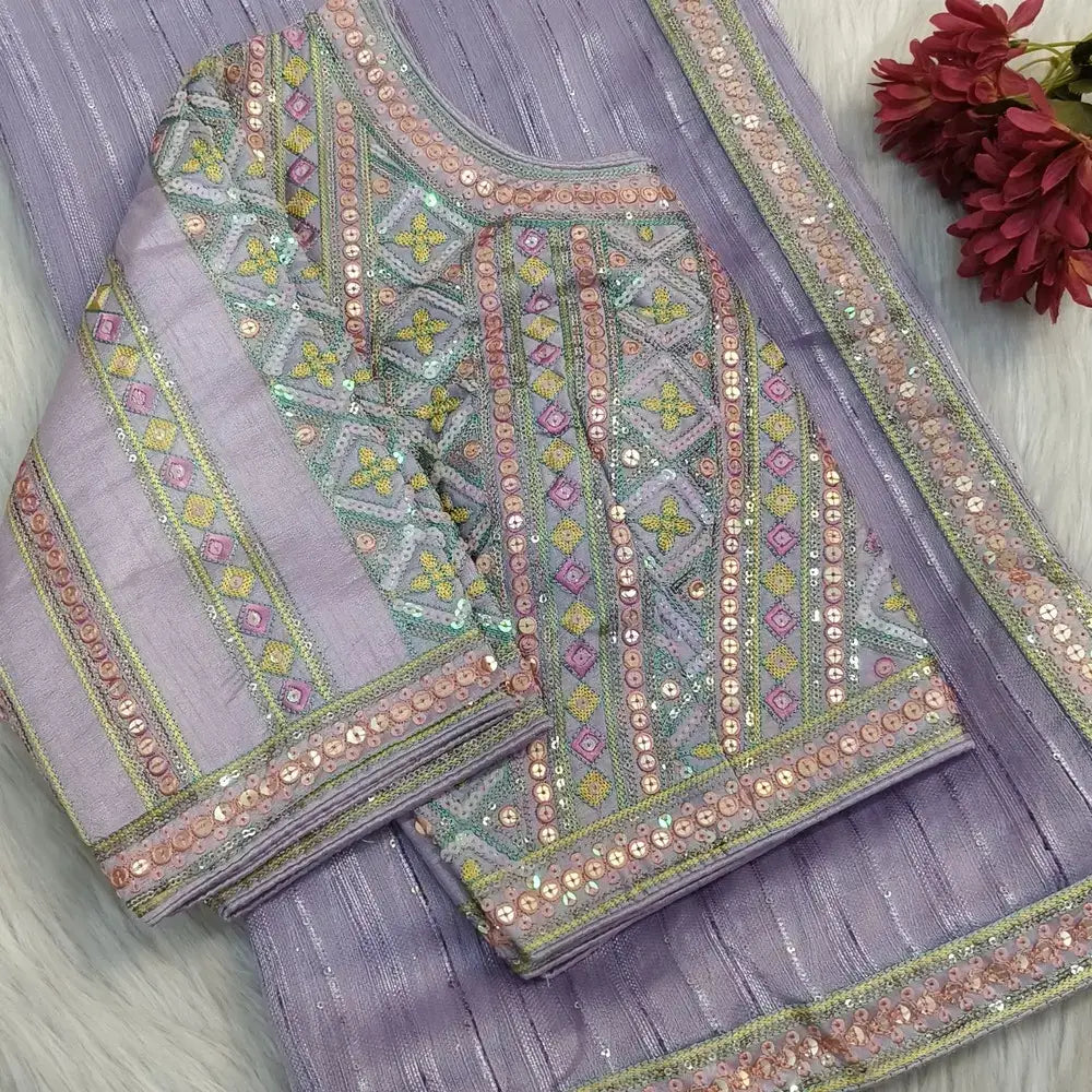 Lavender fancy organza designer saree ws1324-Neidhal
