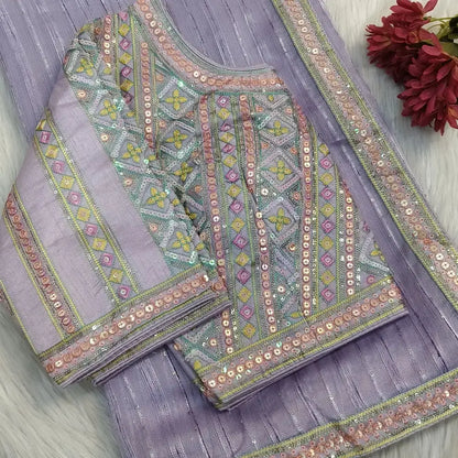 Lavender fancy organza designer saree ws1324-Neidhal