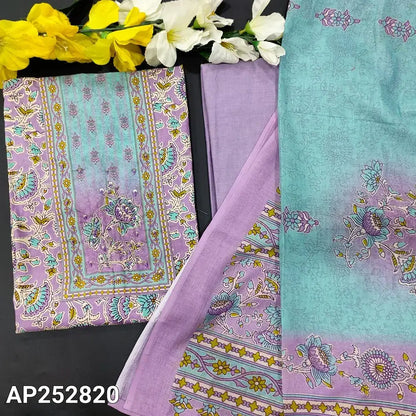 Lavender kalamkari printed soft cotton salwar material ap252820-Neidhal