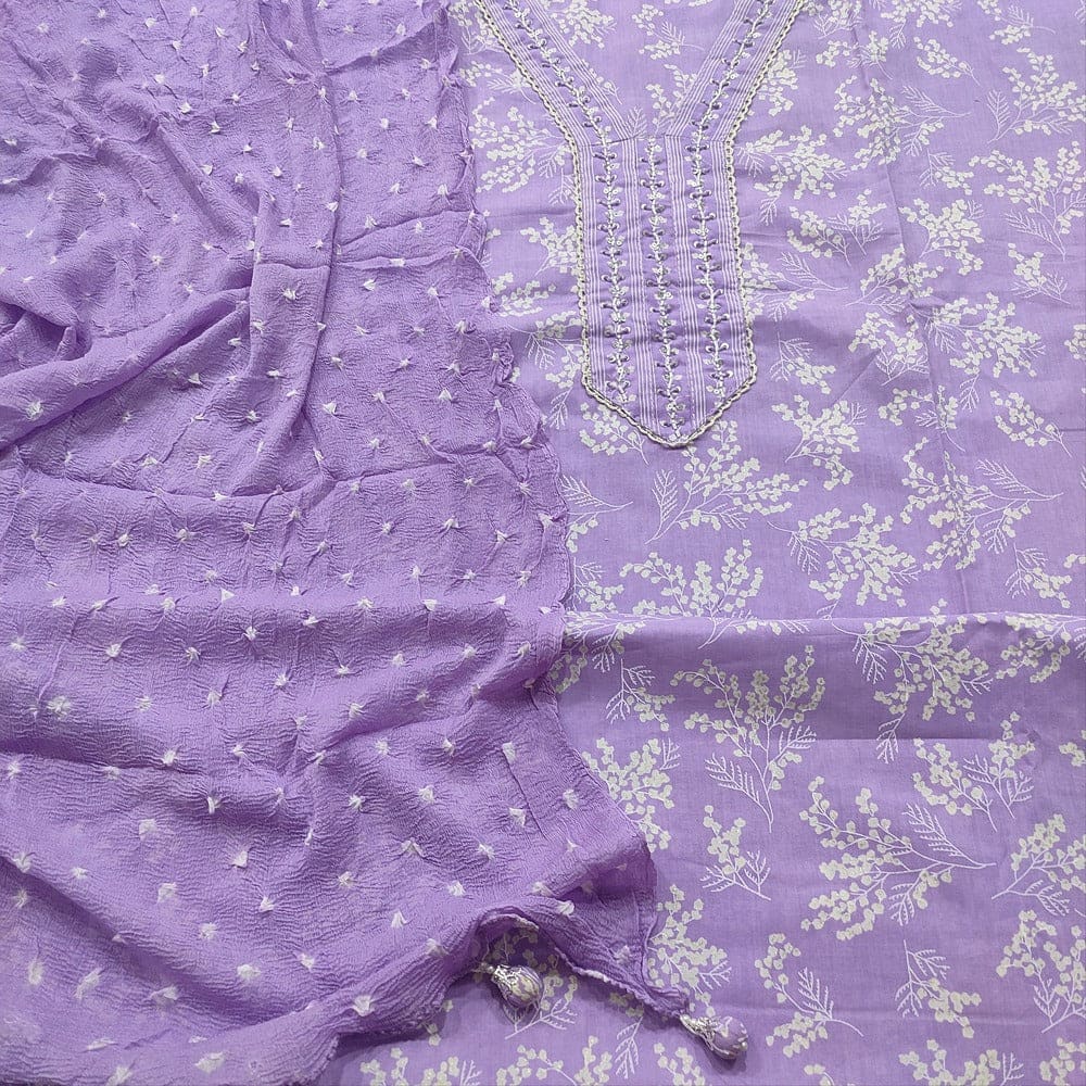 Lavender printed cotton salwar material mr251806-Neidhal