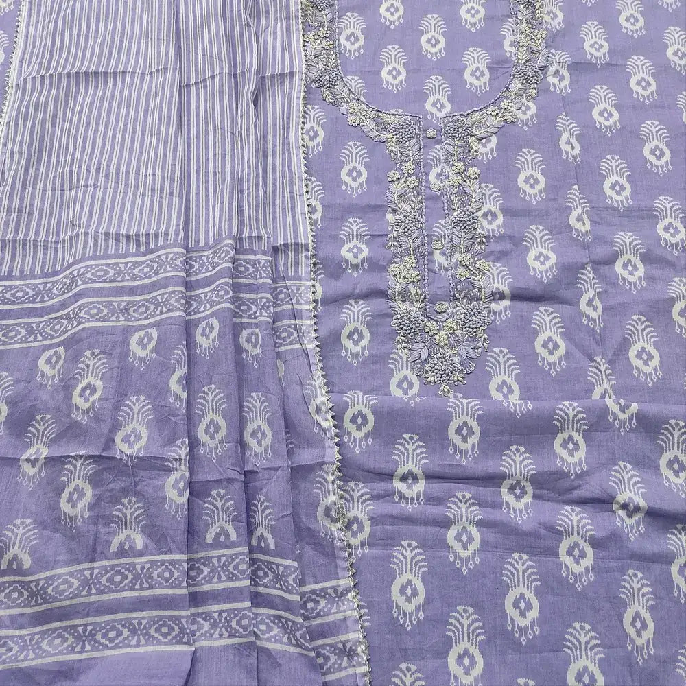 Lavender printed cotton salwar material mr252801-Neidhal