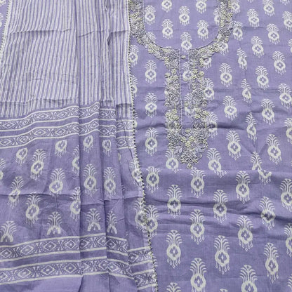 Lavender printed cotton salwar material mr252801-Neidhal