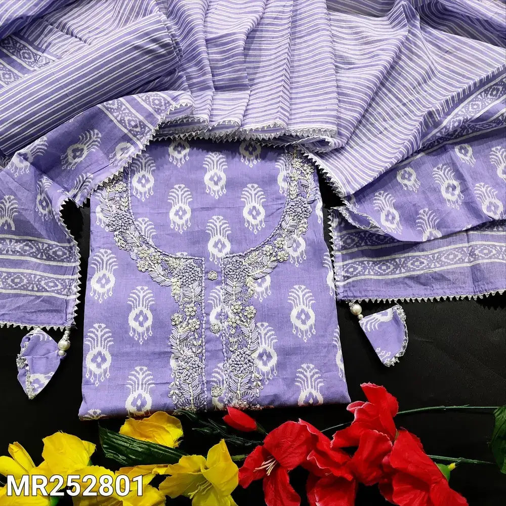Lavender printed cotton salwar material mr252801-Neidhal