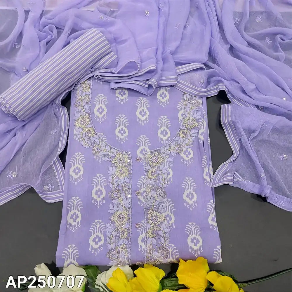 Lavender printed soft cotton salwar material ap250707-Neidhal