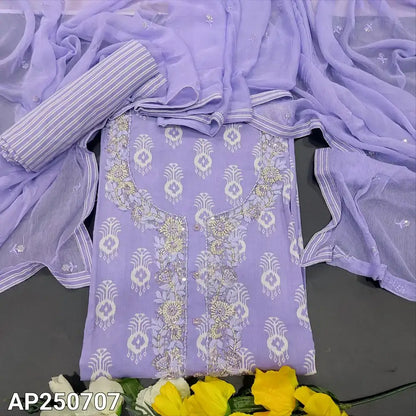 Lavender printed soft cotton salwar material ap250707-Neidhal
