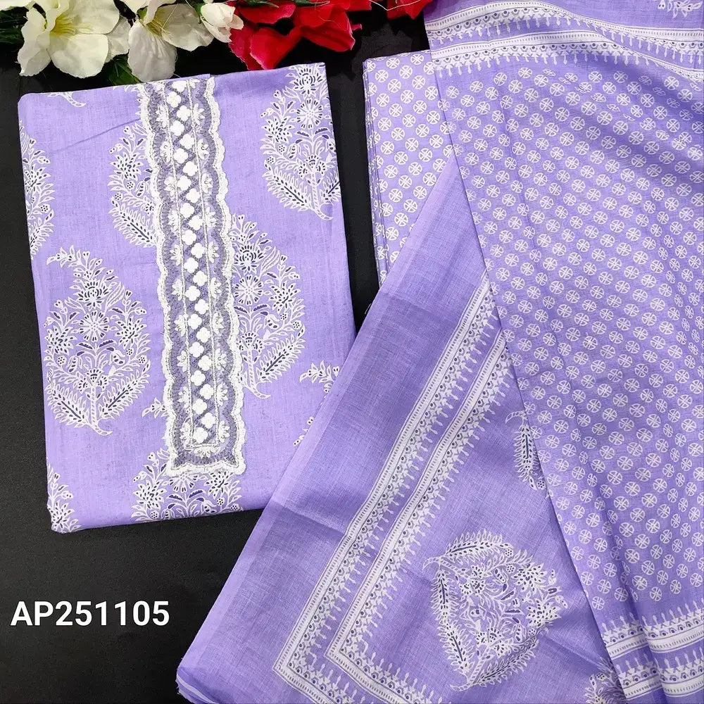 Lavender printed soft cotton salwar material ap251105-Neidhal