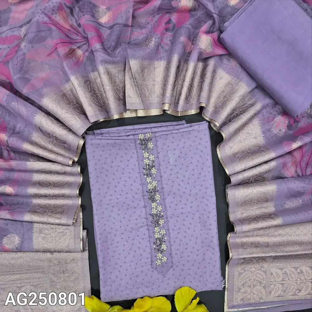 Lavender sober printed soft silk cotton salwar material ag250801-Neidhal