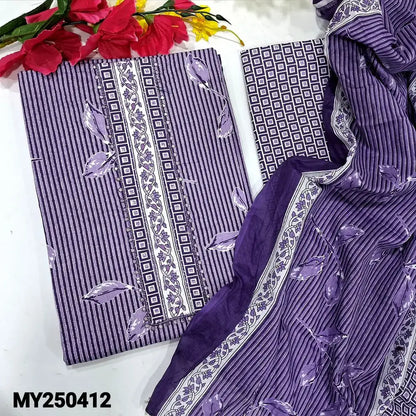Lavender vertical printed soft cotton salwar material my250412-Neidhal