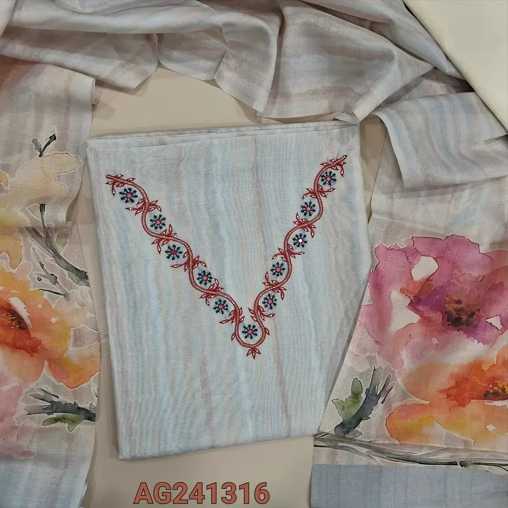 Light beige fancy silk cotton ag241316 -Neidhal