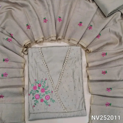 light beige silk cotton unstitched salwar material nv252011-Neidhal