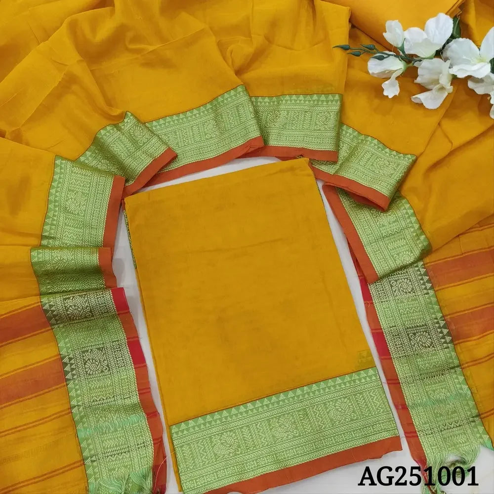 Mango yellow designer mul chanderi salwar material ag251001-Neidhal