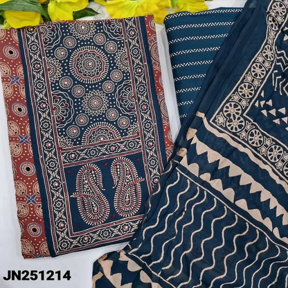 Maroon ajrak printed soft cotton salwar material jn251214-Neidhal