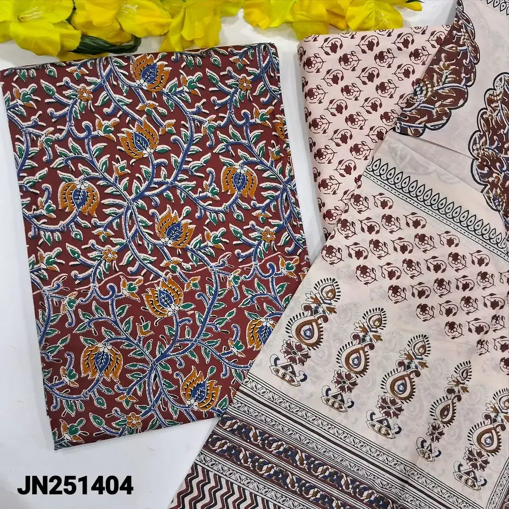 Maroon base printed pure cotton salwar material jn251404-Neidhal