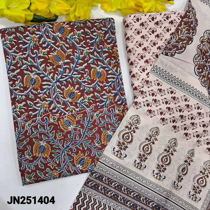 Maroon base printed pure cotton salwar material jn251404-Neidhal