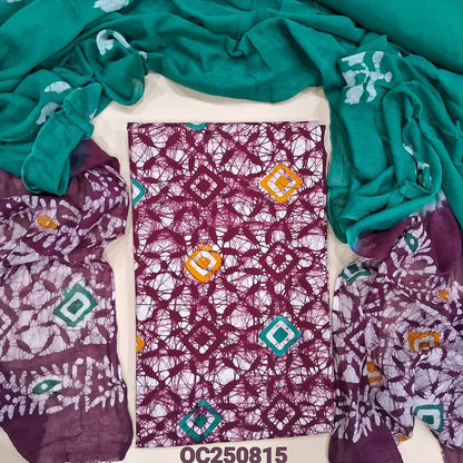 Maroon batik dyed cotton salwar material OC250815-Neidhal
