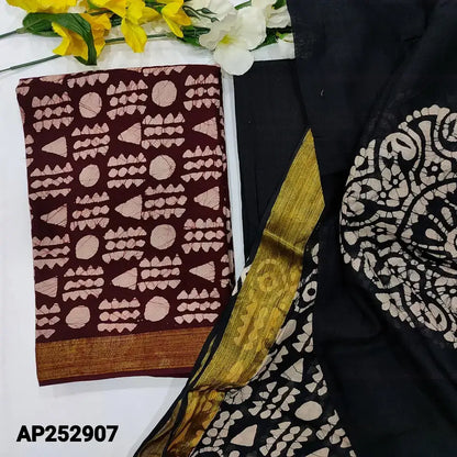 Maroon batik pure cotton salwar material ap252907-Neidhal