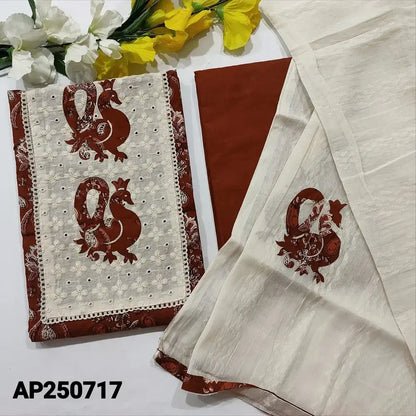 Maroon block printed soft cotton salwar material ap250717-Neidhal