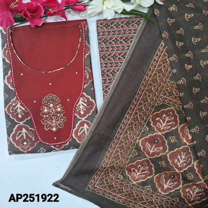 Maroon cotton salwar material ap251922-Neidhal