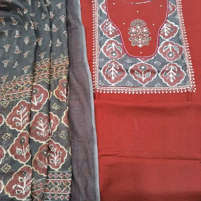 Maroon cotton salwar material ap251922-Neidhal
