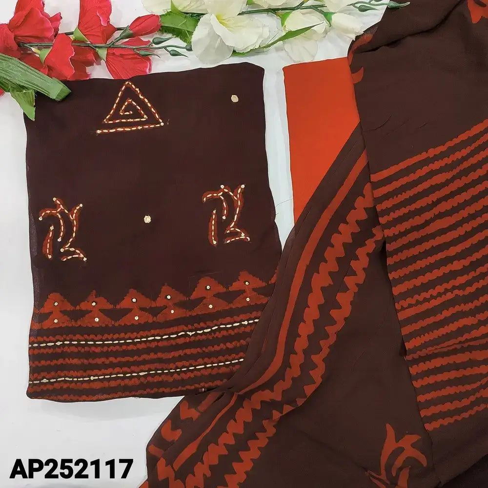 Maroon crepe georgette salwar material ap252117-Neidhal