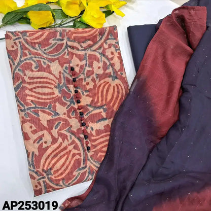 Maroon digital printed silk cotton salwar material ap253019-Neidhal
