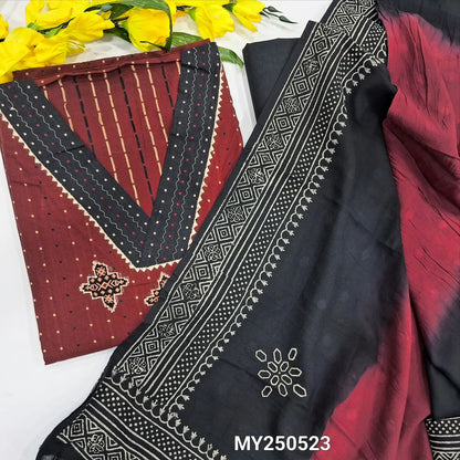 Maroon dobby cotton salwar material my250523-Neidhal