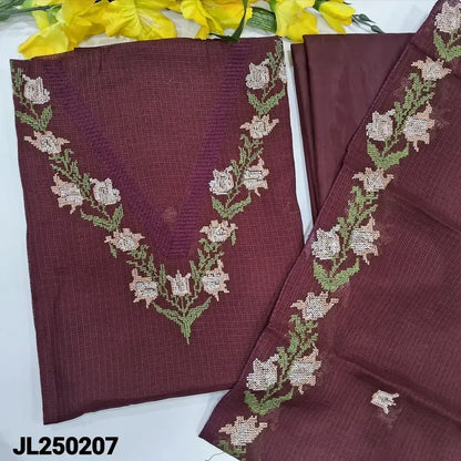 Maroon fancy kota silk cotton salwar material jl250207-Neidhal