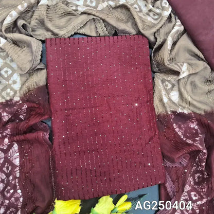 Maroon fancy silk cotton salwar material ag250404-Neidhal