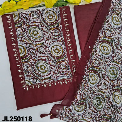 Maroon fancy silk cotton salwar material jl250118-Neidhal