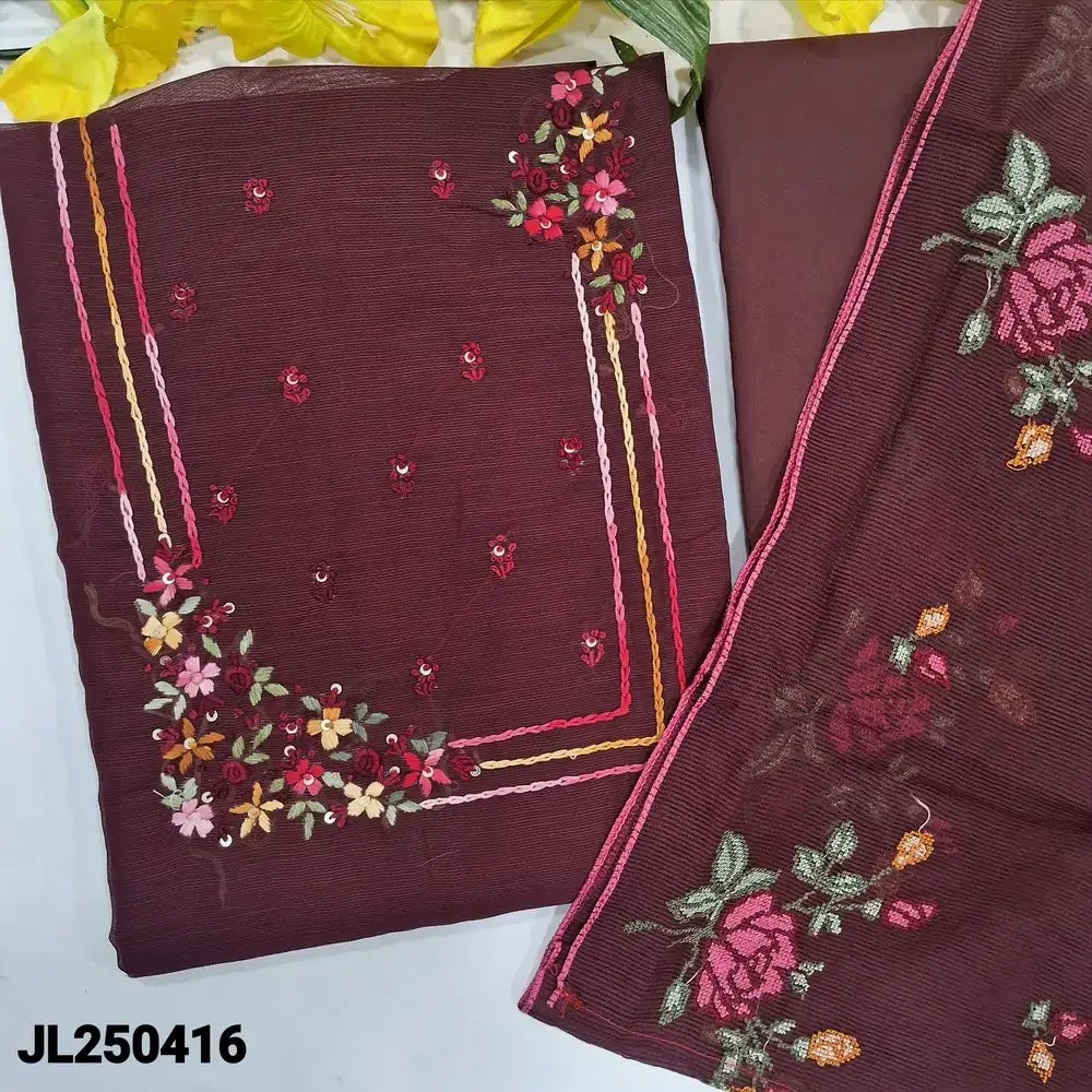 Maroon fancy silk cotton salwar material jl250416-Neidhal