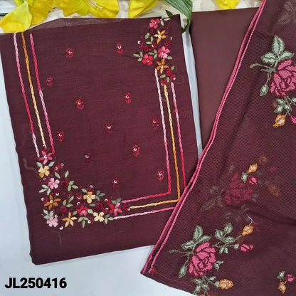 Maroon fancy silk cotton salwar material jl250416-Neidhal