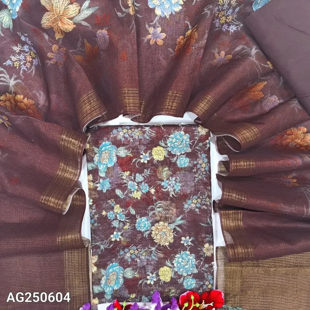 Maroon floral printed fancy kota silk cotton salwar material ag250604-Neidhal