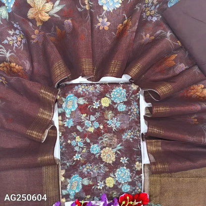 Maroon floral printed fancy kota silk cotton salwar material ag250604-Neidhal