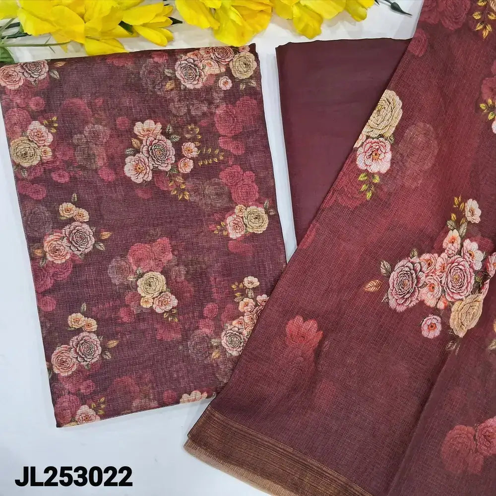 Maroon floral printed fancy kota silk cotton salwar material jl253022-Neidhal