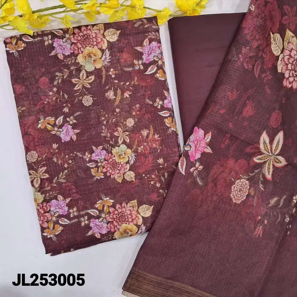 Maroon floral printed fancy kota silk cotton salwar material jl253005-Neidhal
