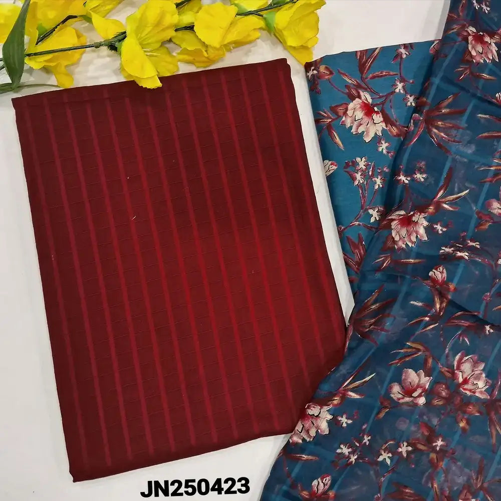 Maroon jakard cotton salwar material jn250423-Neidhal