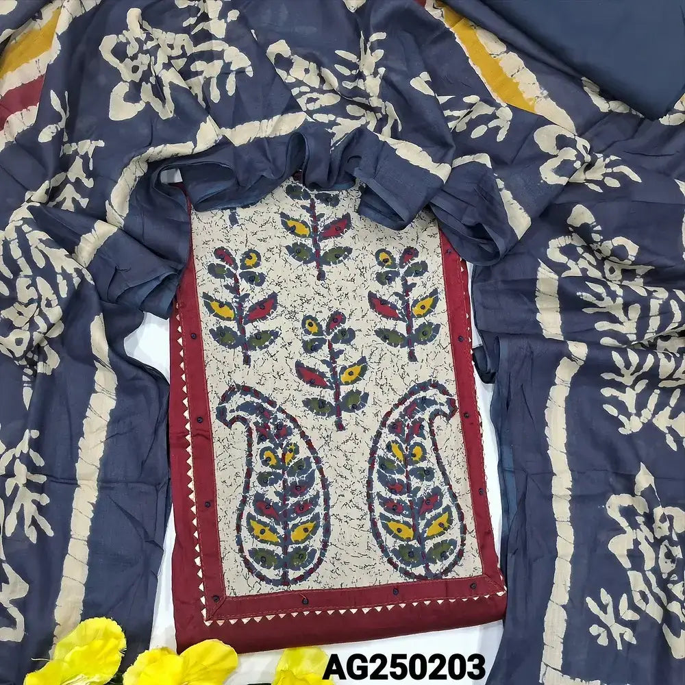 Maroon jam cotton salwar material ag250203-Neidhal