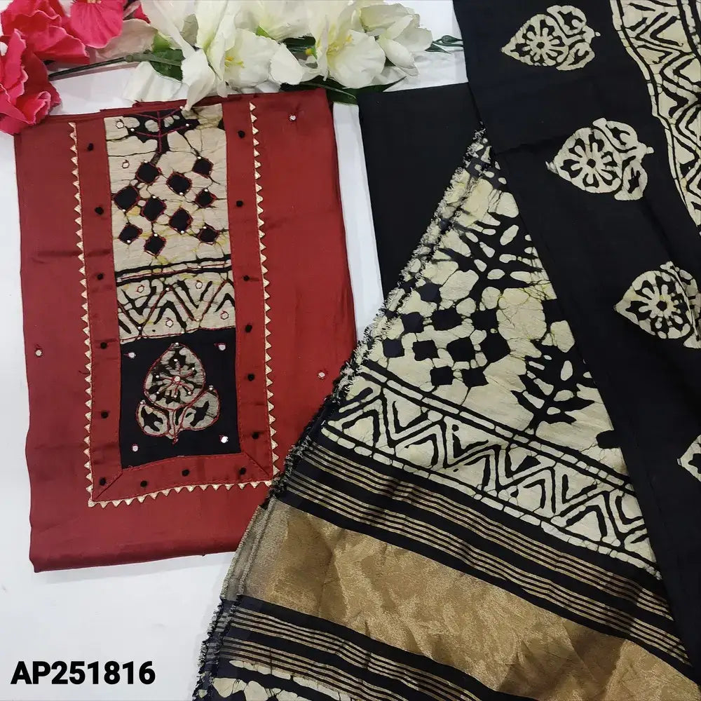 Maroon Jam Cotton Salwar Material For Women Ap251816 - Neidhal