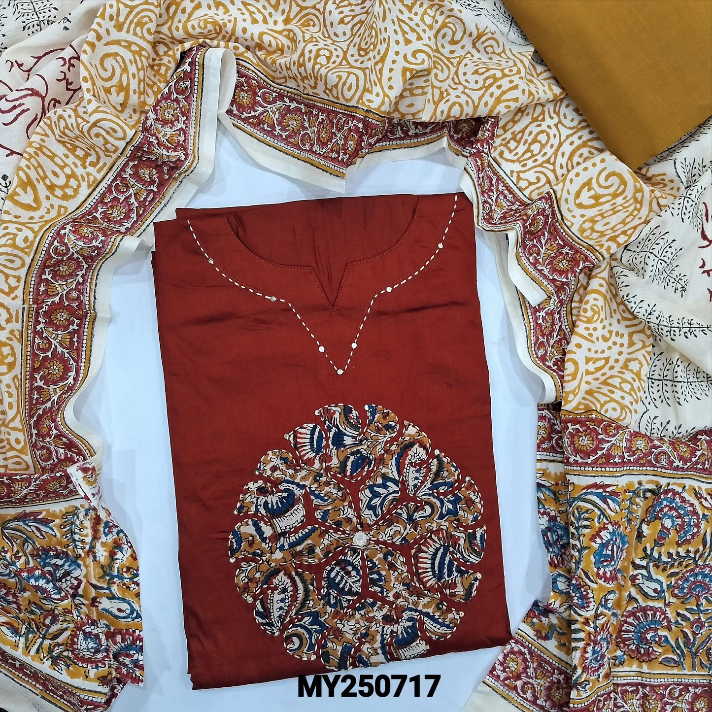 Maroon jam cotton salwar material my250717-Neidhal